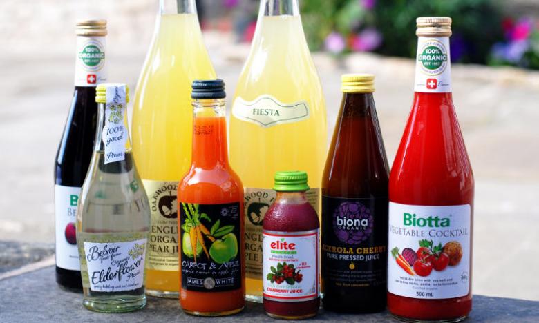 A wide range of juices