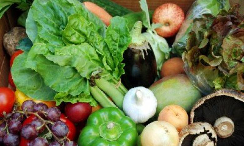 Fresh organic fruit and vegetables